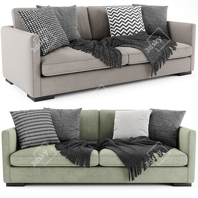 Meridiani Belmon 2-Seater Sofa: Modern Style Comfort 3D model image 1