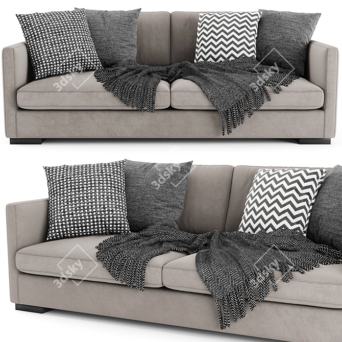 Meridiani Belmon 2-Seater Sofa: Modern Style Comfort 3D model image 2