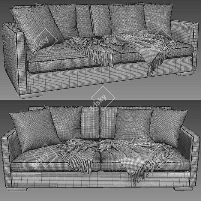 Meridiani Belmon 2-Seater Sofa: Modern Style Comfort 3D model image 4