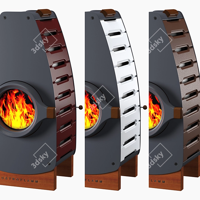 Austroflamm Bobby: Oval Fireplace for Home, Bar, or Restaurant 3D model image 3