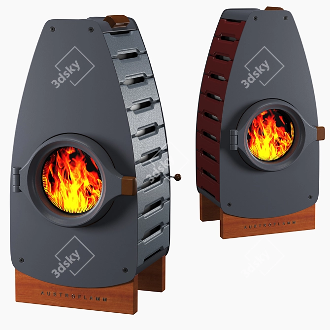 Austroflamm Bobby: Oval Fireplace for Home, Bar, or Restaurant 3D model image 4