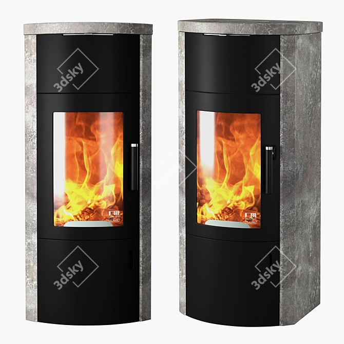 Bono Xtra: Stylish Oval Fireplace 3D model image 2
