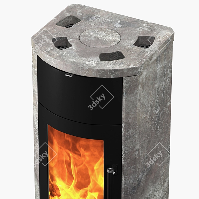 Bono Xtra: Stylish Oval Fireplace 3D model image 3