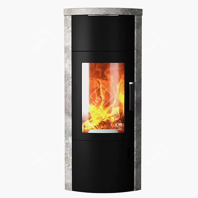 Bono Xtra: Stylish Oval Fireplace 3D model image 4