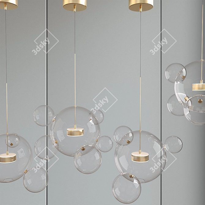 Elegant Hanging Lamps Set 3D model image 1