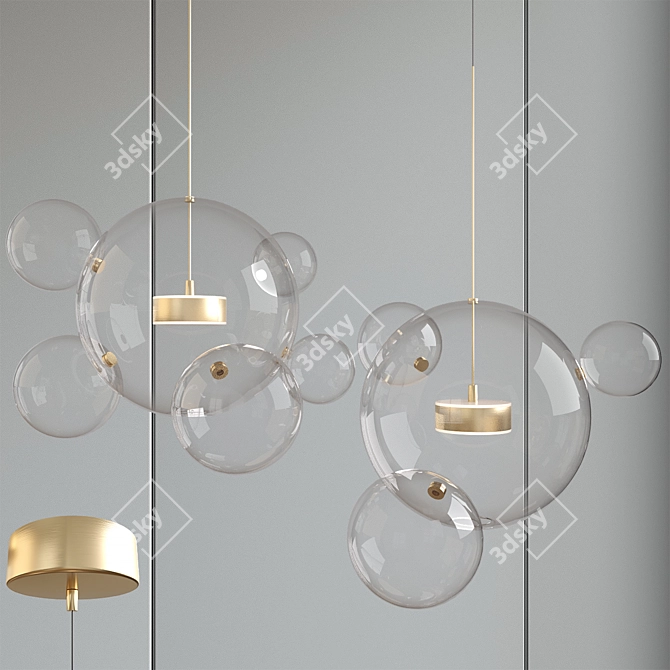 Elegant Hanging Lamps Set 3D model image 2