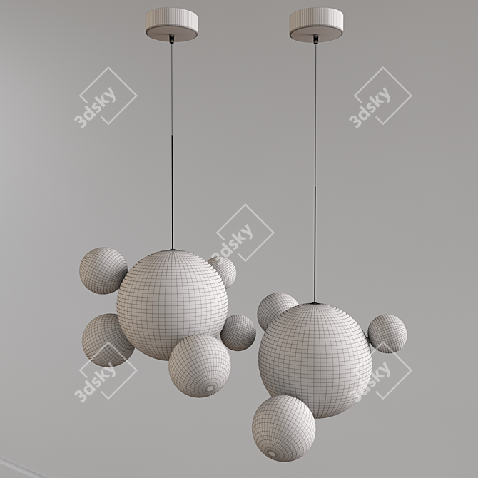 Elegant Hanging Lamps Set 3D model image 3