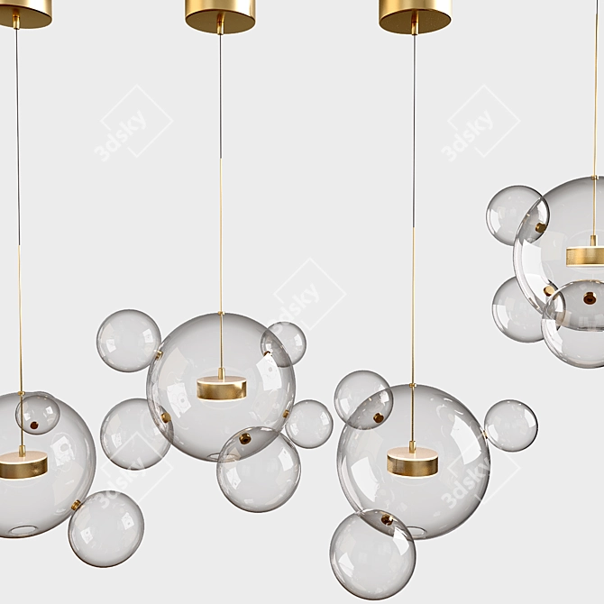 Elegant Hanging Lamps Set 3D model image 4