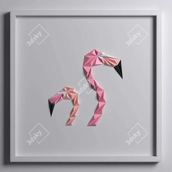 Dimensional Paper Artwork: Stunning 3D Sculpture 3D model image 5