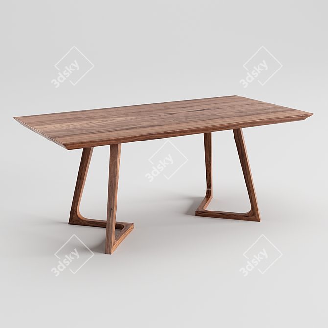 Modern Scandinavian Cress Dining Table 3D model image 1