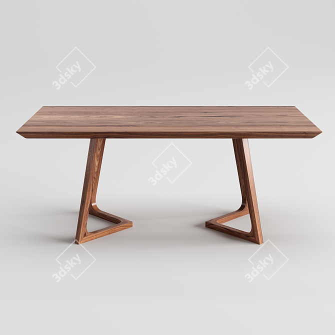 Modern Scandinavian Cress Dining Table 3D model image 2