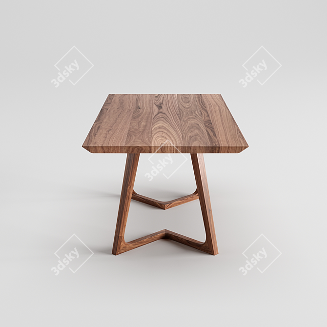 Modern Scandinavian Cress Dining Table 3D model image 3