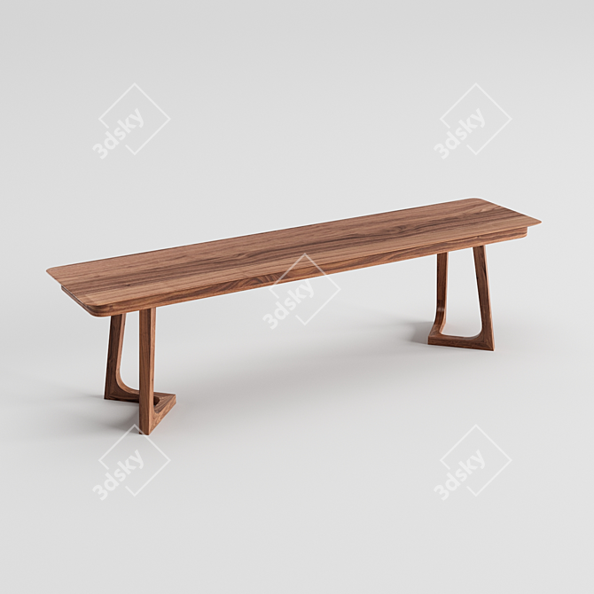 Elegant CRESS Bench - Scandinavian Style 3D model image 1