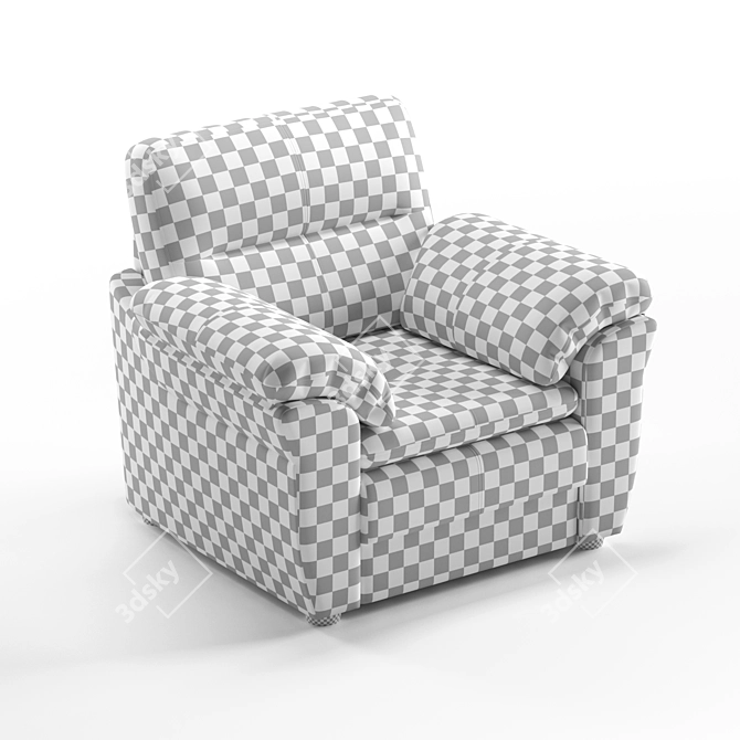 Rimini Bellagio Lavender Armchair: Elegant and Comfortable 3D model image 5