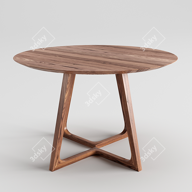 Scandinavian Cress Round Dining Table 3D model image 3