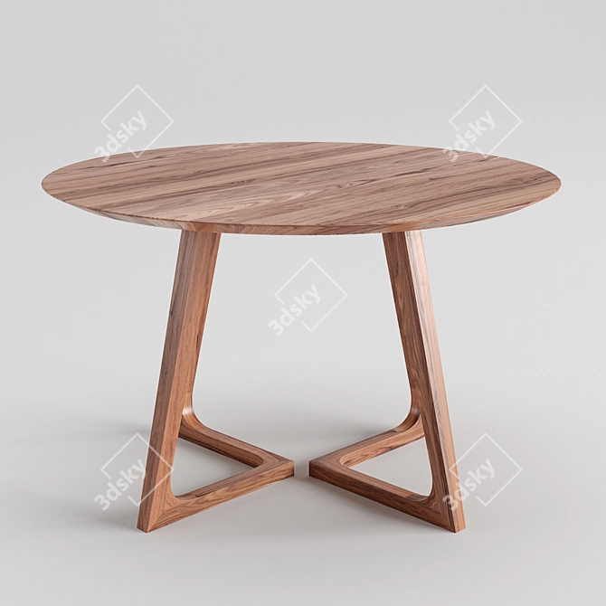 Scandinavian Cress Round Dining Table 3D model image 6