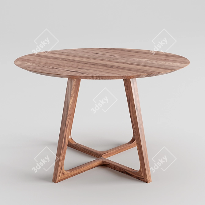 Scandinavian Cress Round Dining Table 3D model image 7