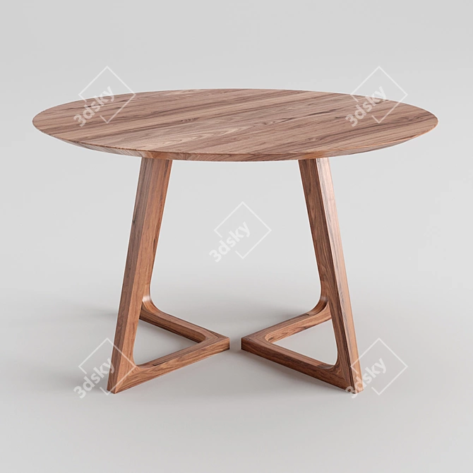 Scandinavian Cress Round Dining Table 3D model image 10