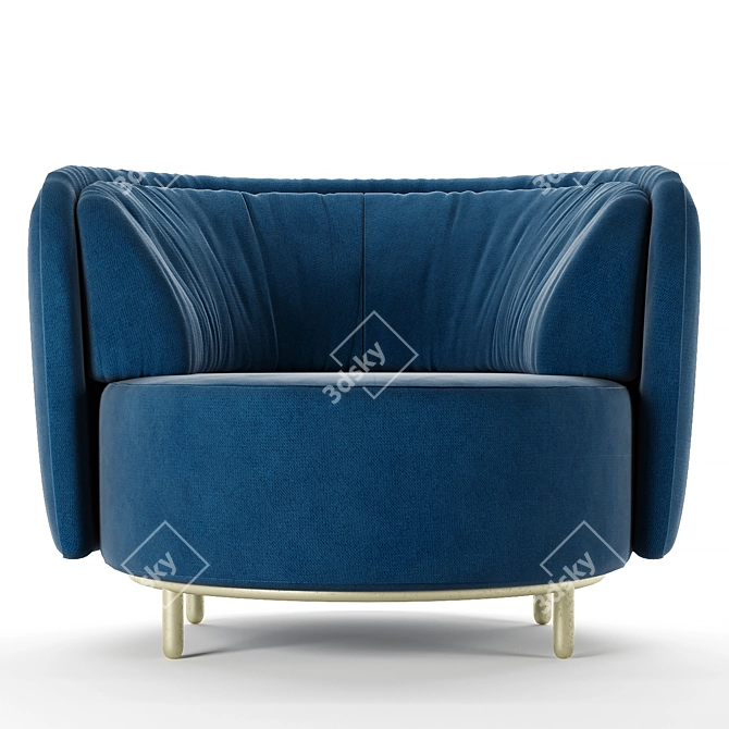 Wave Armchair: Italian Luxury for Ultimate Comfort! 3D model image 2