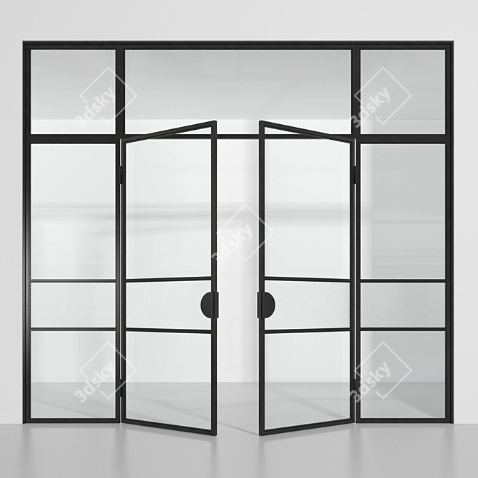 Modern Loft Glass Partition 3D model image 2