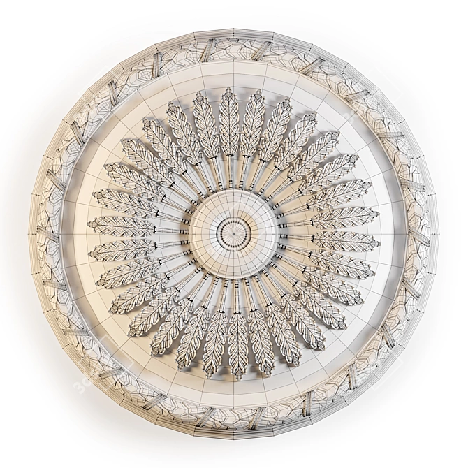 Elegant Ceiling Rose - Perfect B3062 3D model image 3