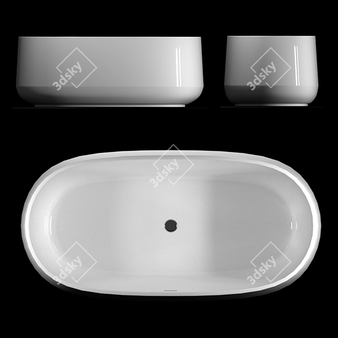 Ceric Kohler 165x74cm Freestanding Bathtub 3D model image 2