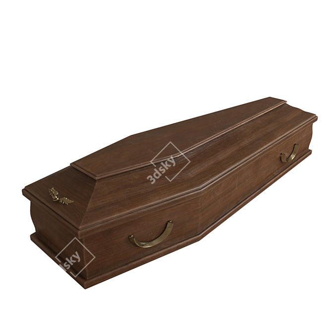 Elegant Crimson Coffin 3D model image 1