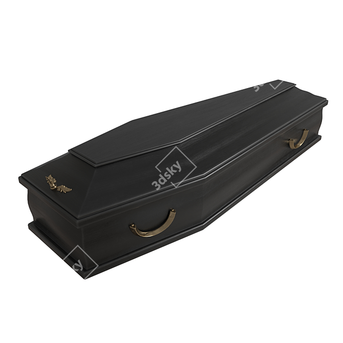 Elegant Crimson Coffin 3D model image 8