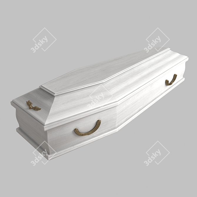 Elegant Crimson Coffin 3D model image 9