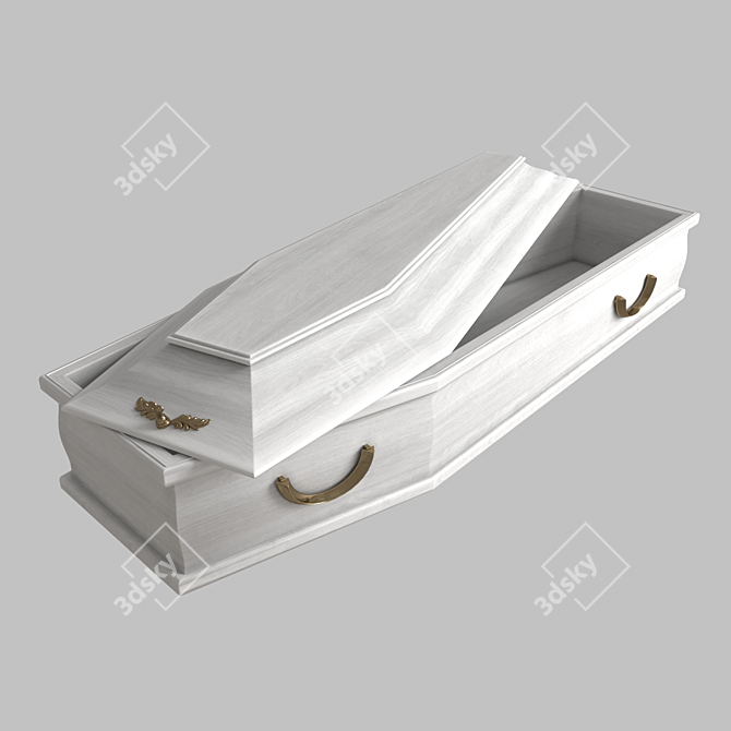 Elegant Crimson Coffin 3D model image 10