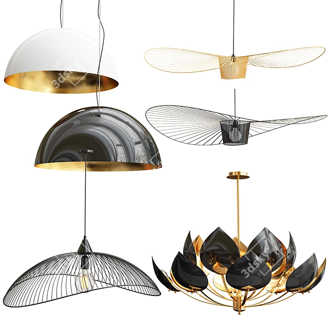 Modern Nordic Chandelier Collection 3D model image 1