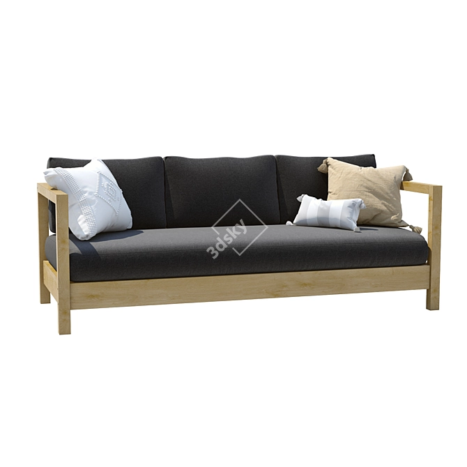 Teak Outdoor Sofa - ARCA 3D model image 1