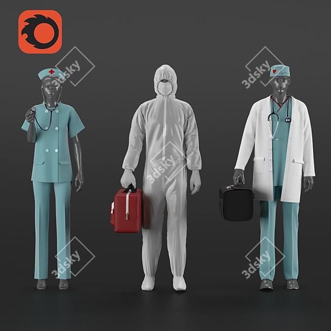 Corona Insulated Paramedic Attire 3D model image 3