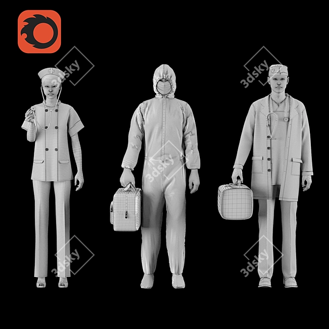 Corona Insulated Paramedic Attire 3D model image 2