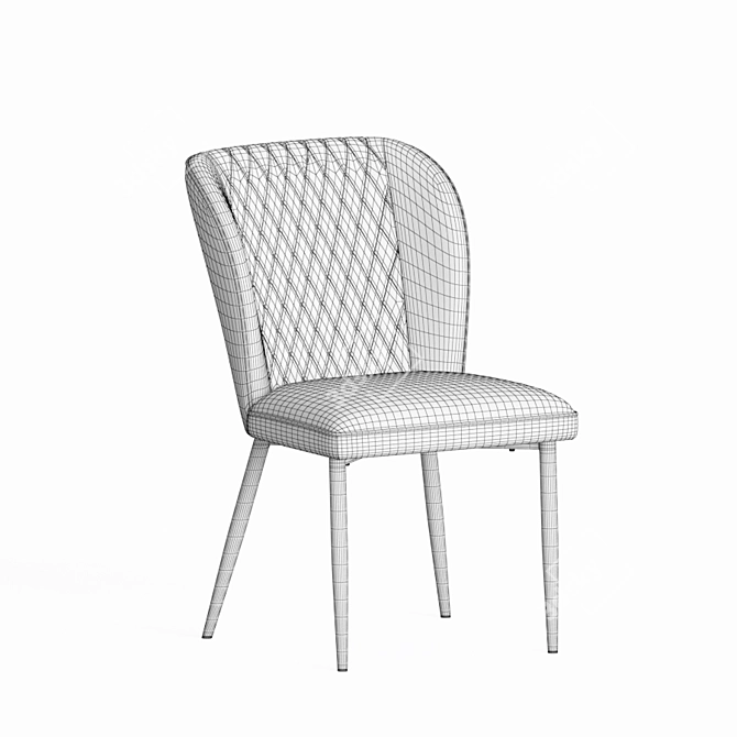 M-44 Mustard Corduroy Dining Chair 3D model image 4