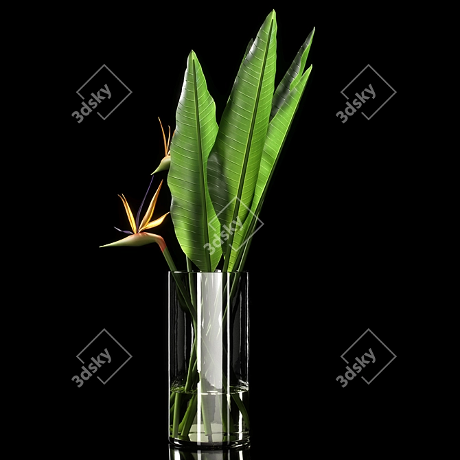 Elegant Floral Vase 13 3D model image 2