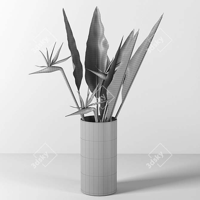 Elegant Floral Vase 13 3D model image 5