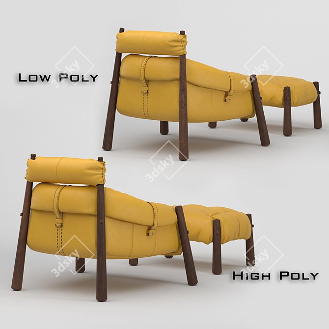 Percival Lafer Lounge Chair: Stylish 2016 design, PBR materials, 3D model with high and low poly, 3D model image 2