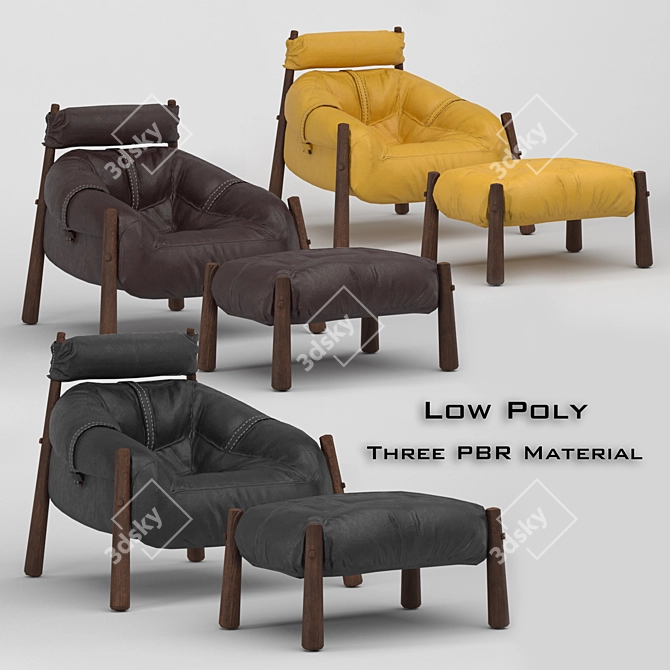 Percival Lafer Lounge Chair: Stylish 2016 design, PBR materials, 3D model with high and low poly, 3D model image 4