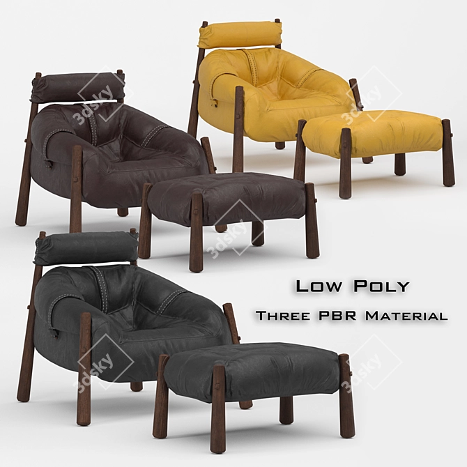 Percival Lafer Lounge Chair: Stylish 2016 design, PBR materials, 3D model with high and low poly, 3D model image 9