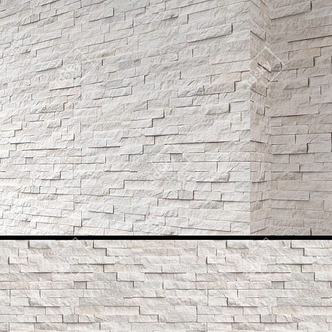 Arctic White Sandstone: Timeless Elegance 3D model image 1