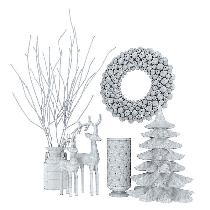 Festive Holiday Decor Set 3D model image 2