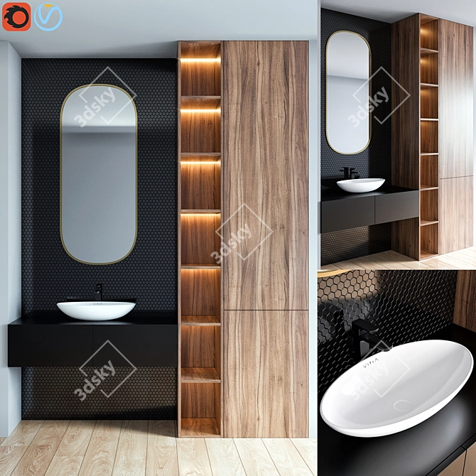 Vitra Bathroom Furniture Set 3D model image 1