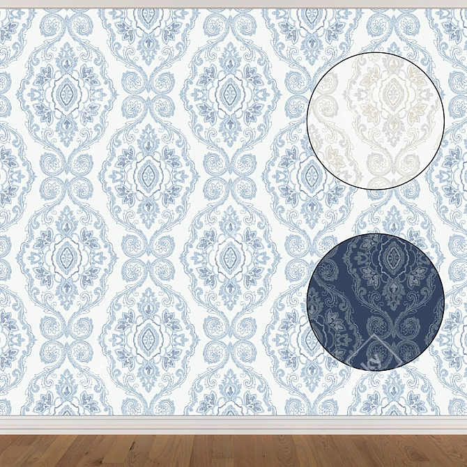 Seamless Wallpaper Set - 3 Colors 3D model image 1