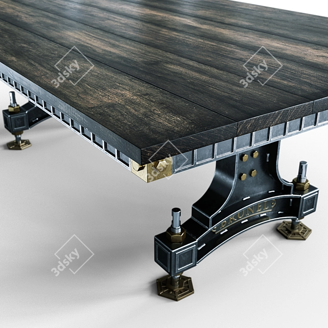 Industrial Style BRUNEL Table 3D model image 2