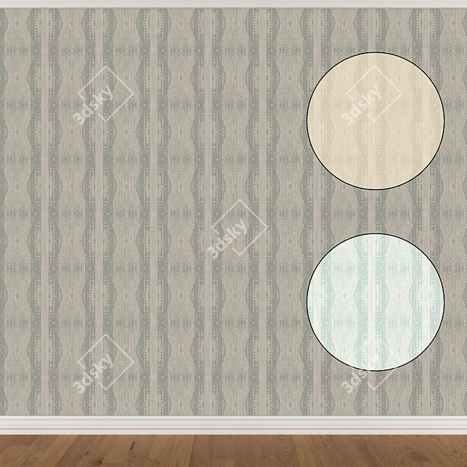 Title: Seamless Wallpaper Set (3 Colors) 3D model image 1