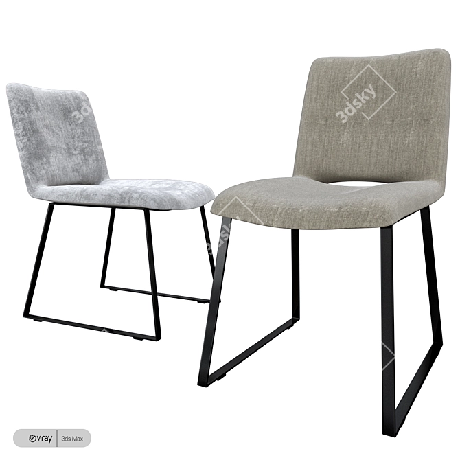 Sleek Waltz Plus Chairs 3D model image 2