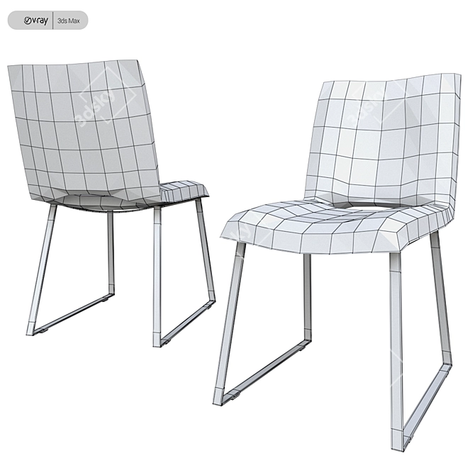 Sleek Waltz Plus Chairs 3D model image 4