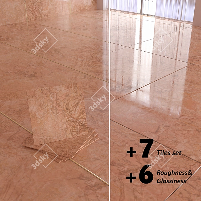 Golden Romanjade Marble Tiles 3D model image 1