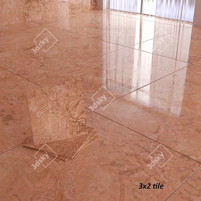 Golden Romanjade Marble Tiles 3D model image 3